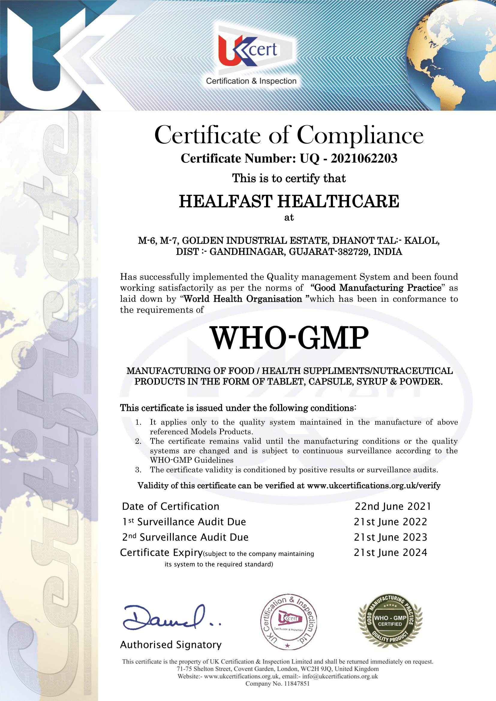 certificate